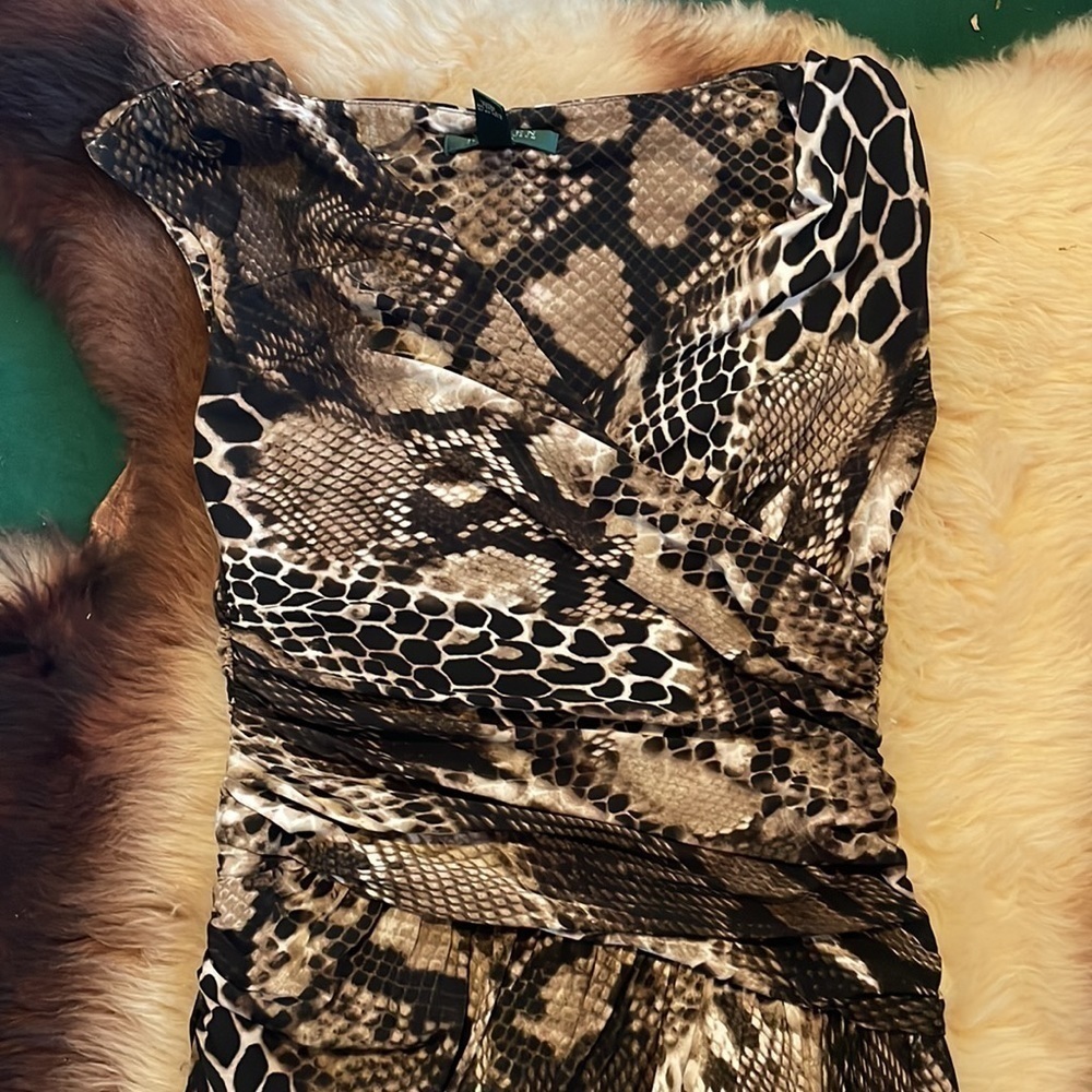 Lauren Ralph Lauren Snakeskin Print Sleeveless Dress - Picture 3 of 7